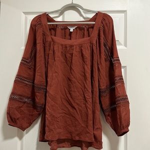 Brand new Express blouse!! Size xl. Amazing crochet detailing in the sleeves